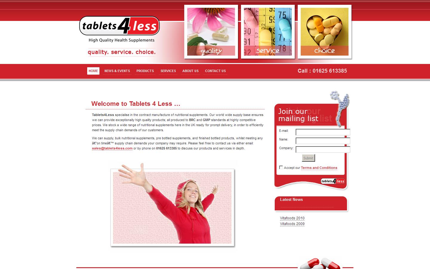 Tablets 4 Less Ltd Website