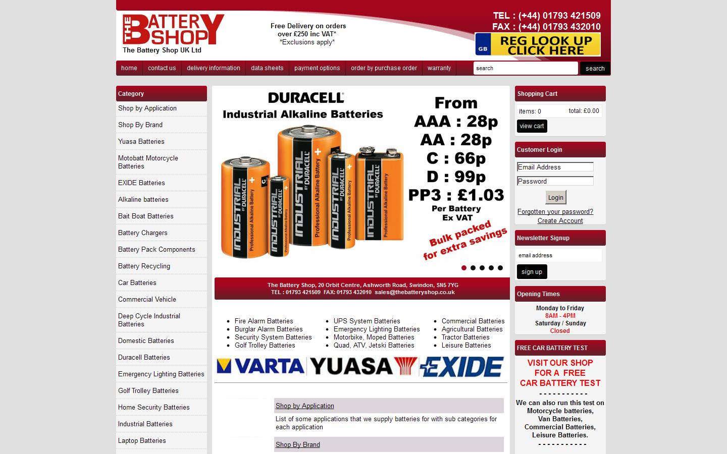 The Battery Shop Website