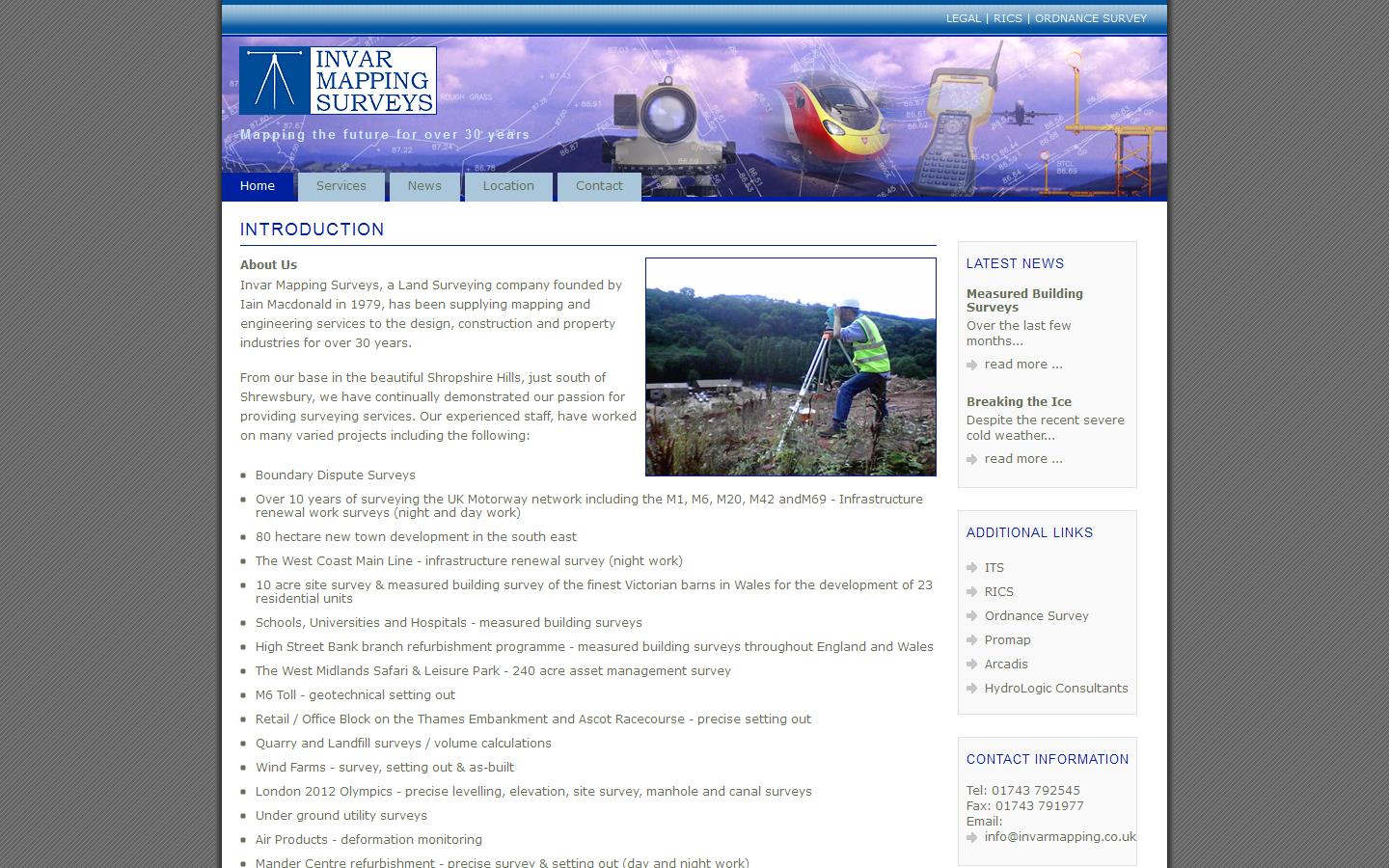Invar Mapping Surveys Website
