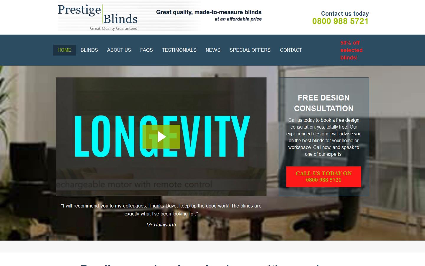 Prestige Blinds Ltd Website