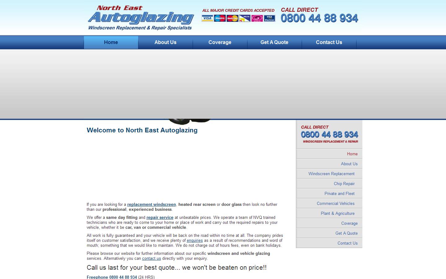 North East Autoglazing Website