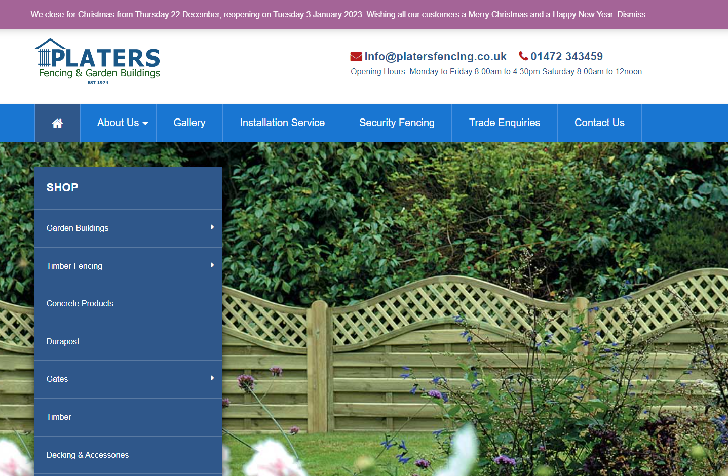 Platers Fencing & Garden Buildings Website