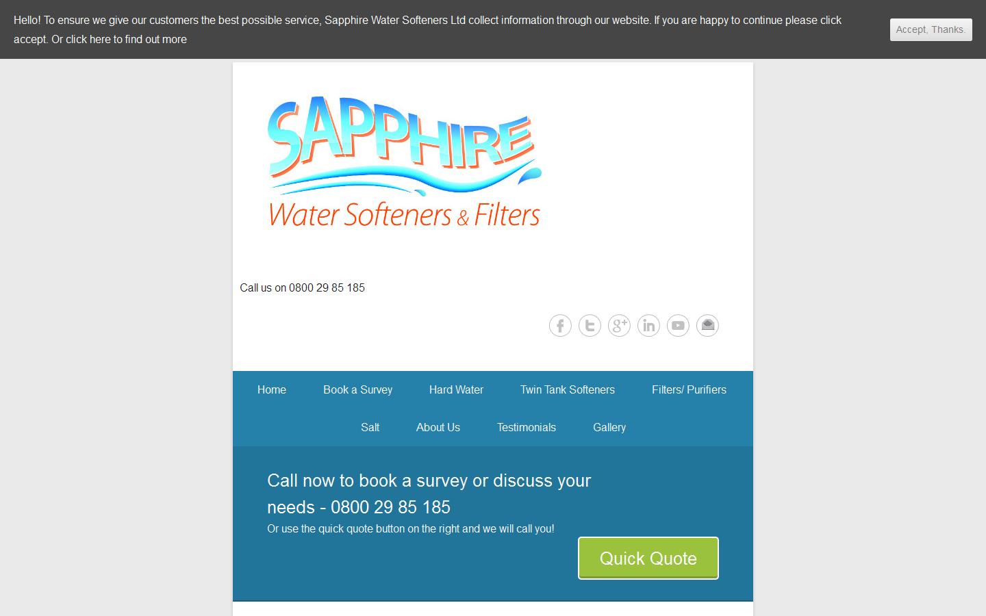 Sapphire Water Softeners Website