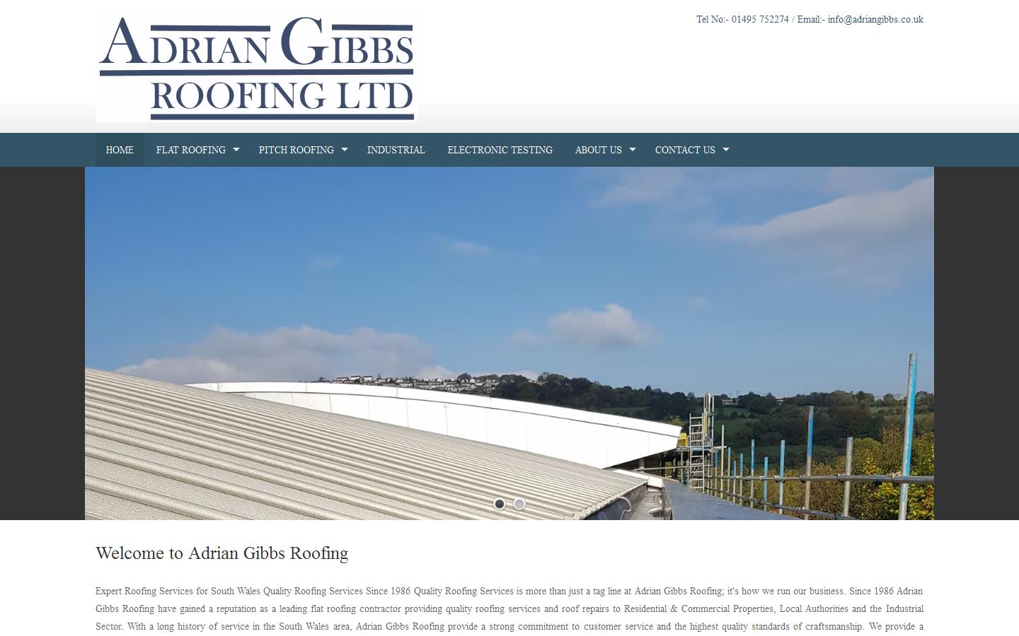 Adrian Gibbs Roofing Ltd Website