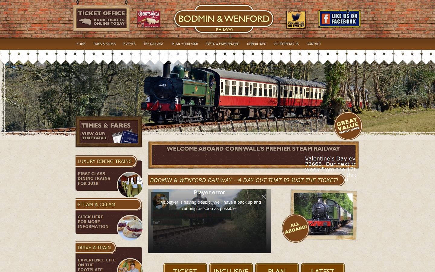 Bodmin & Wenford Railway Website