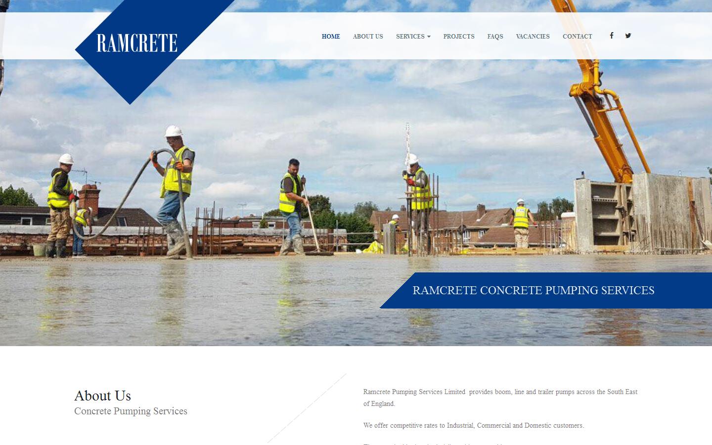 Ramcrete Pumping Services Ltd Website