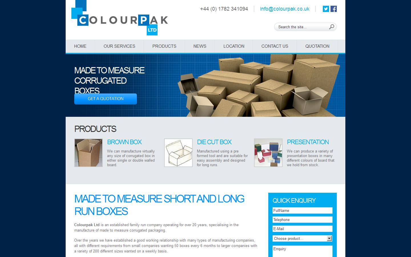 Colourpak Ltd Website