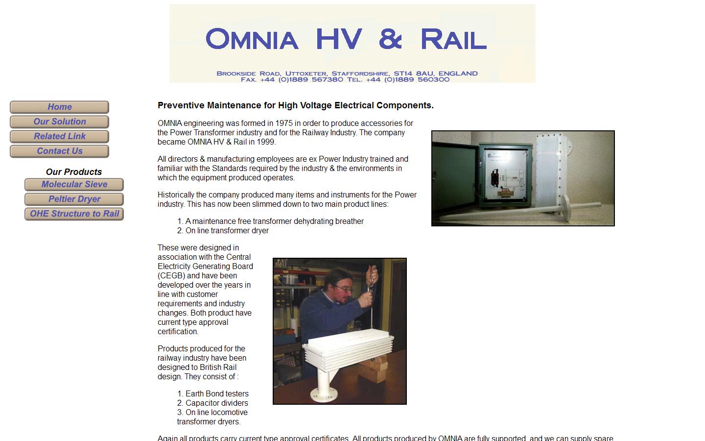 Omnia H V & Rail Website