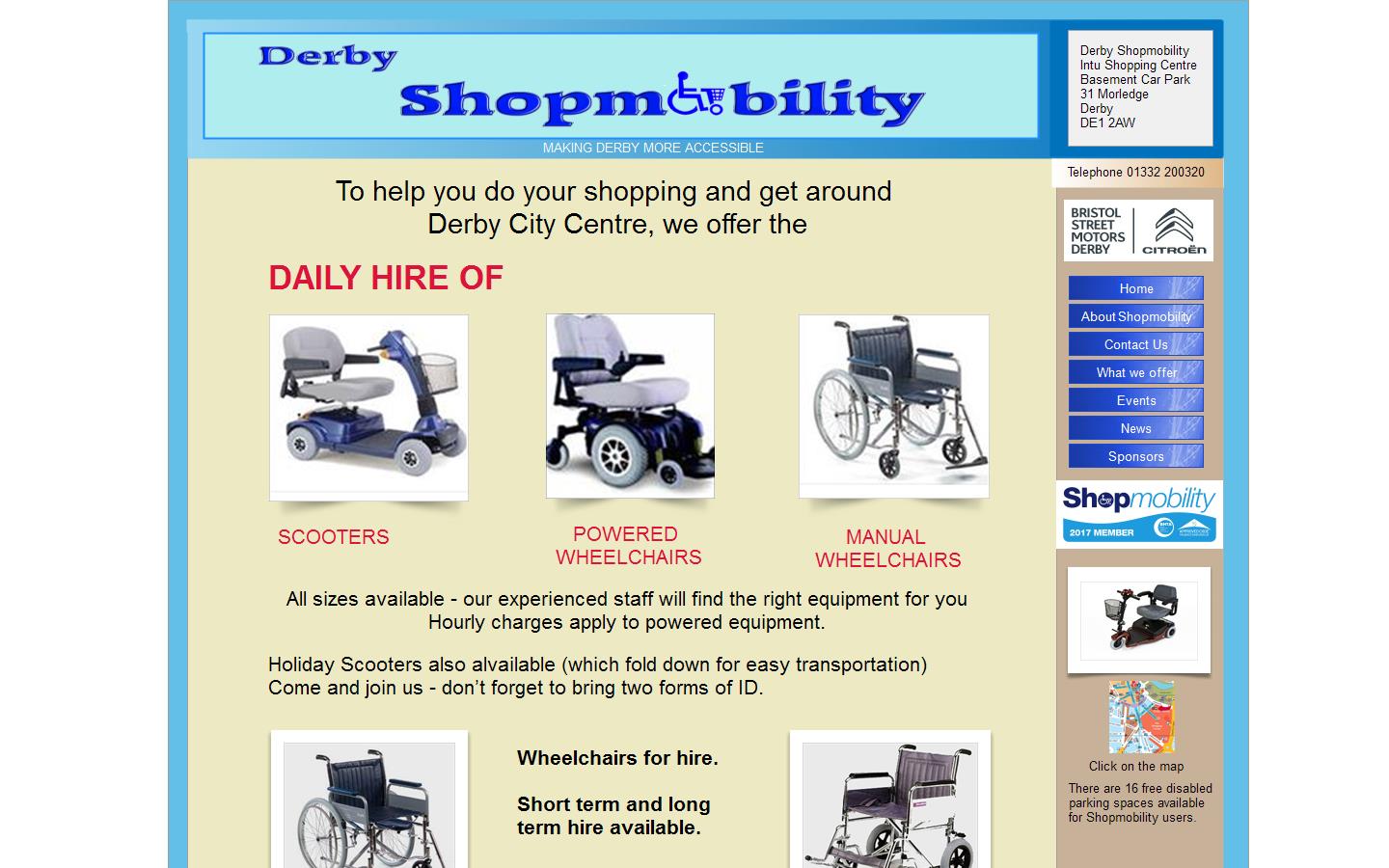 Derby Shop Mobility Website