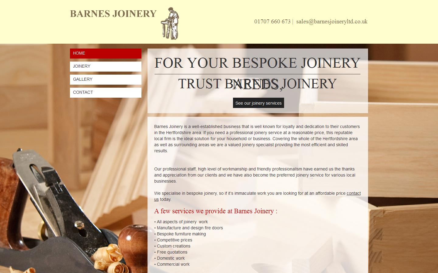 Barnes Joinery Ltd Website