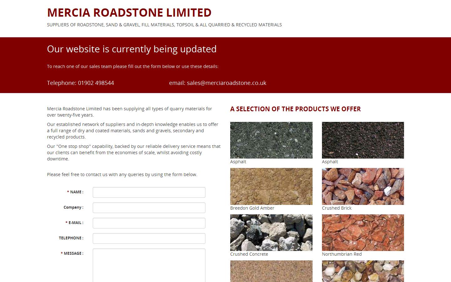 Mercia Roadstone Ltd Website