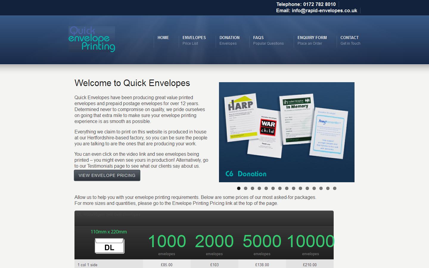 Rapid Envelopes Website