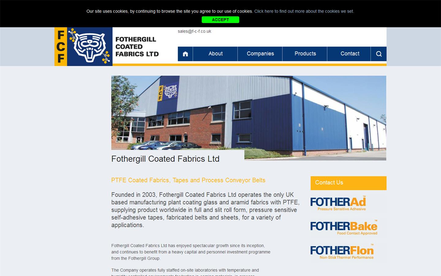 Fothergill Coated Fabrics Ltd Website