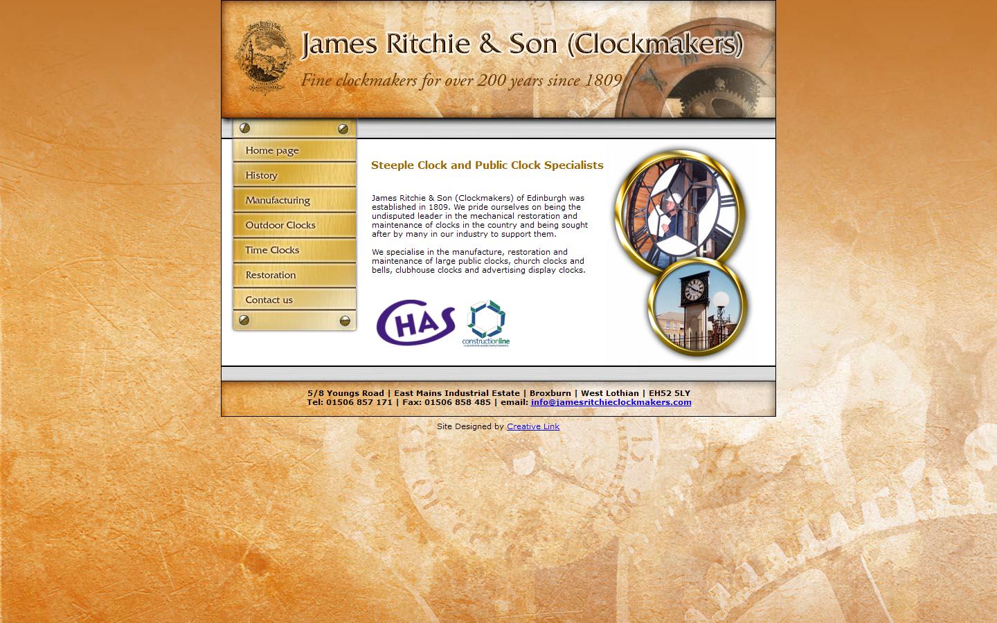 James Ritchie & Son Clockmakers Ltd Website