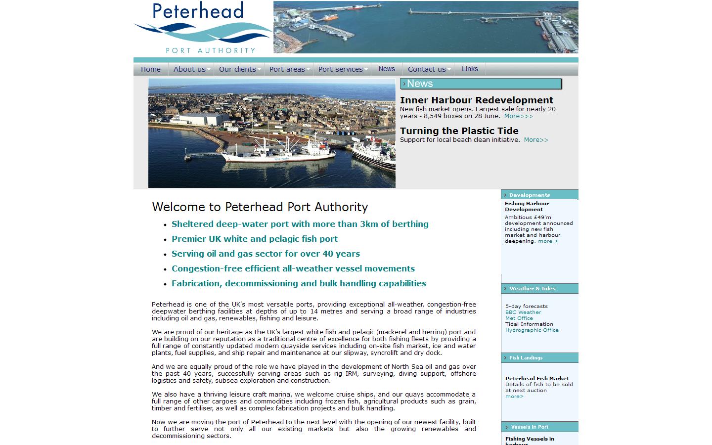 Peterhead Port Authority Website
