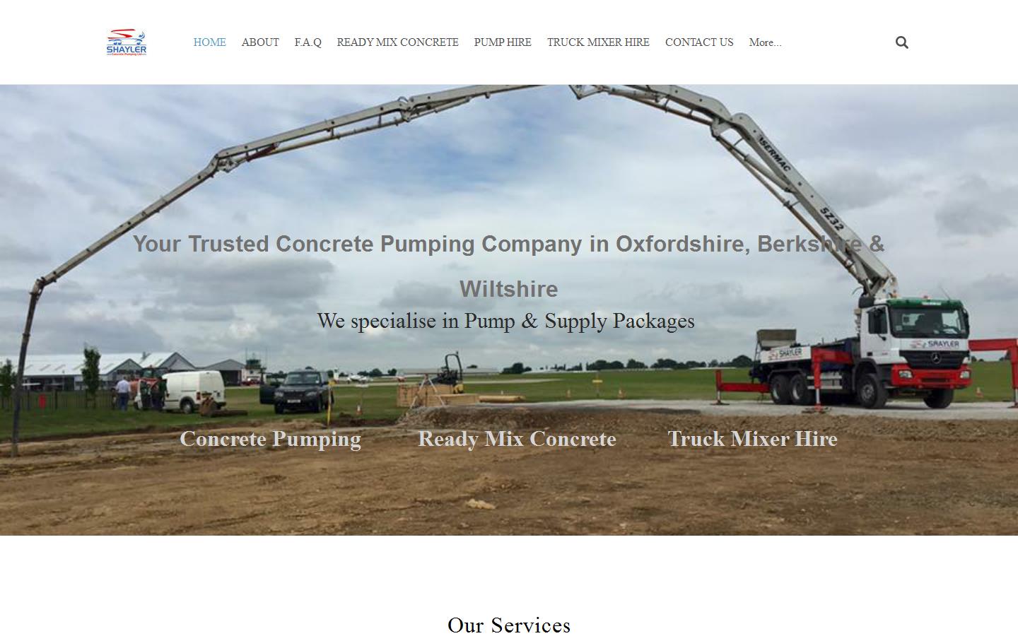 Shayler Concrete Pumping Ltd Website