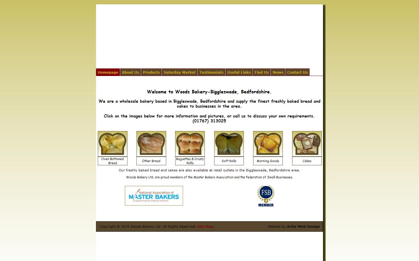 Woods Bakery Ltd Website