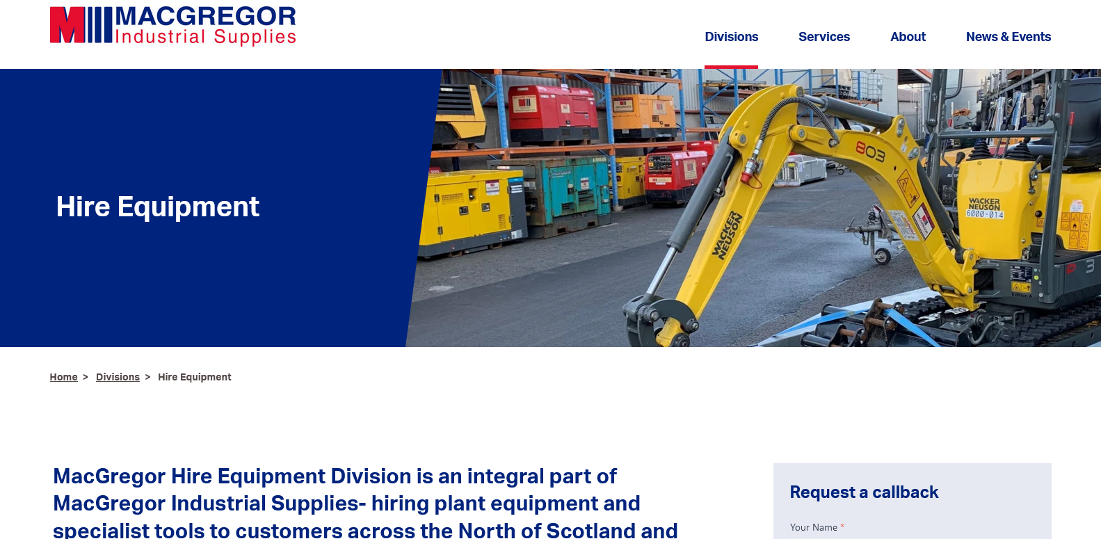 Macgregor Industrial Supplies Website