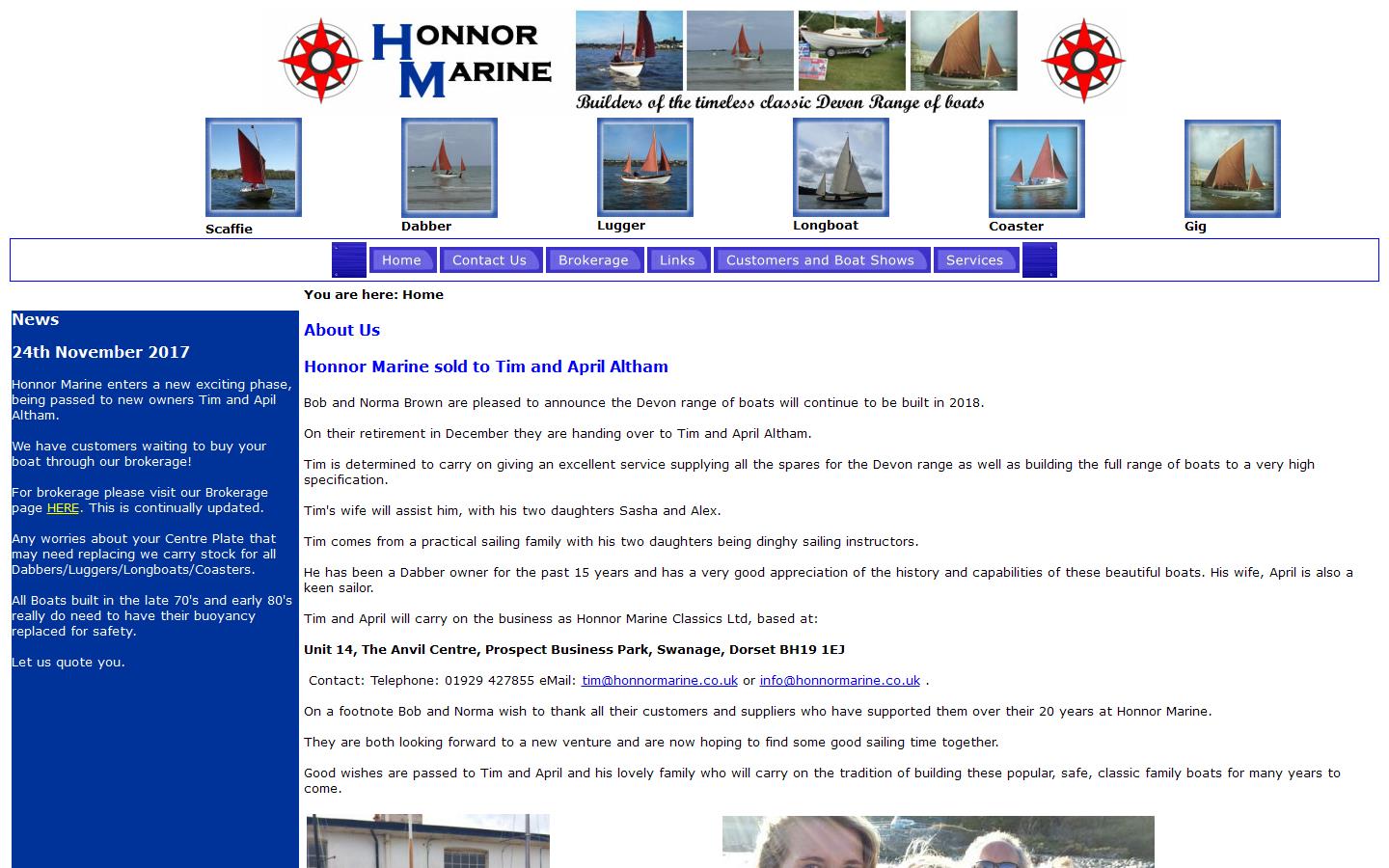 Honnor Marine Ltd Website