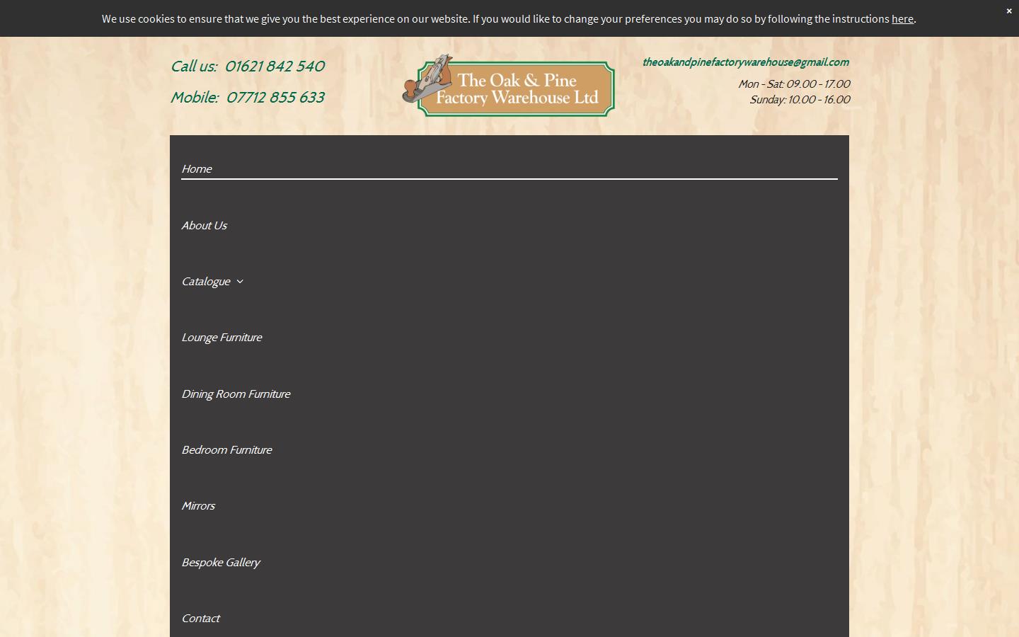 The Oak & Pine Factory Warehouse Ltd Website