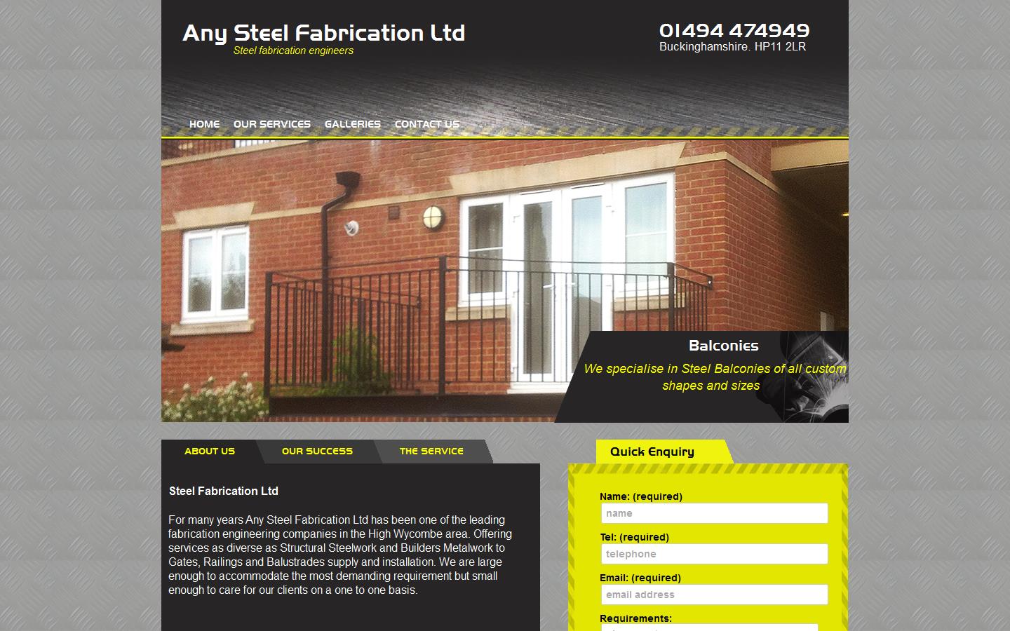 Any Steel Fabrication Ltd Website