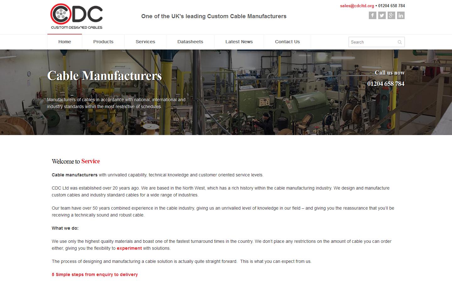 Custom Designed Cables Ltd Website