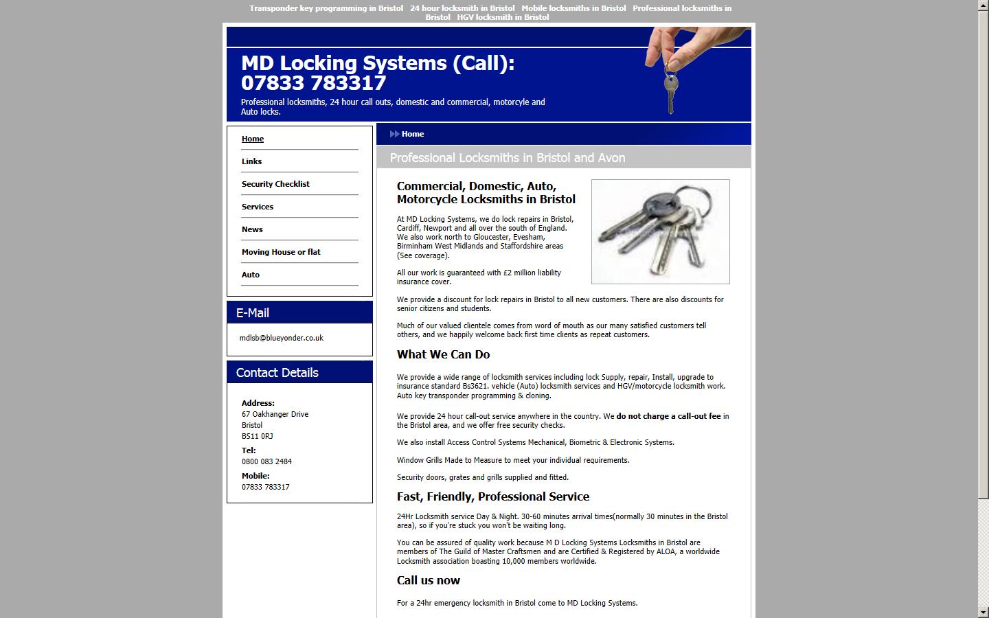 MD Locking Systems Website