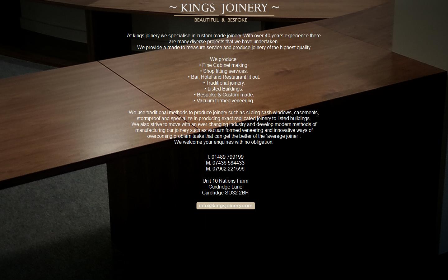 Kings Joinery Website