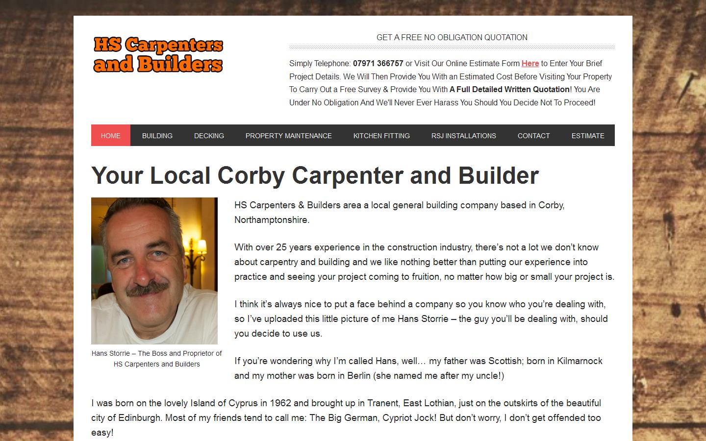 H S Carpenters & Builders Website