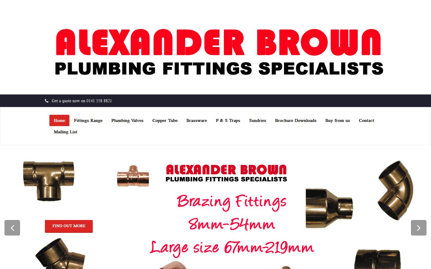A & E Brown Plumbers Merchants Ltd Website