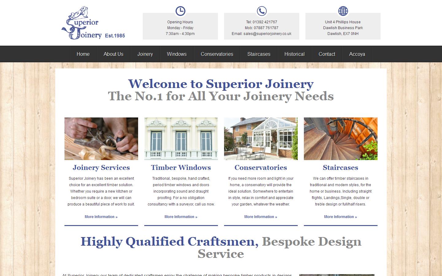 Superior Joinery of Isca Website