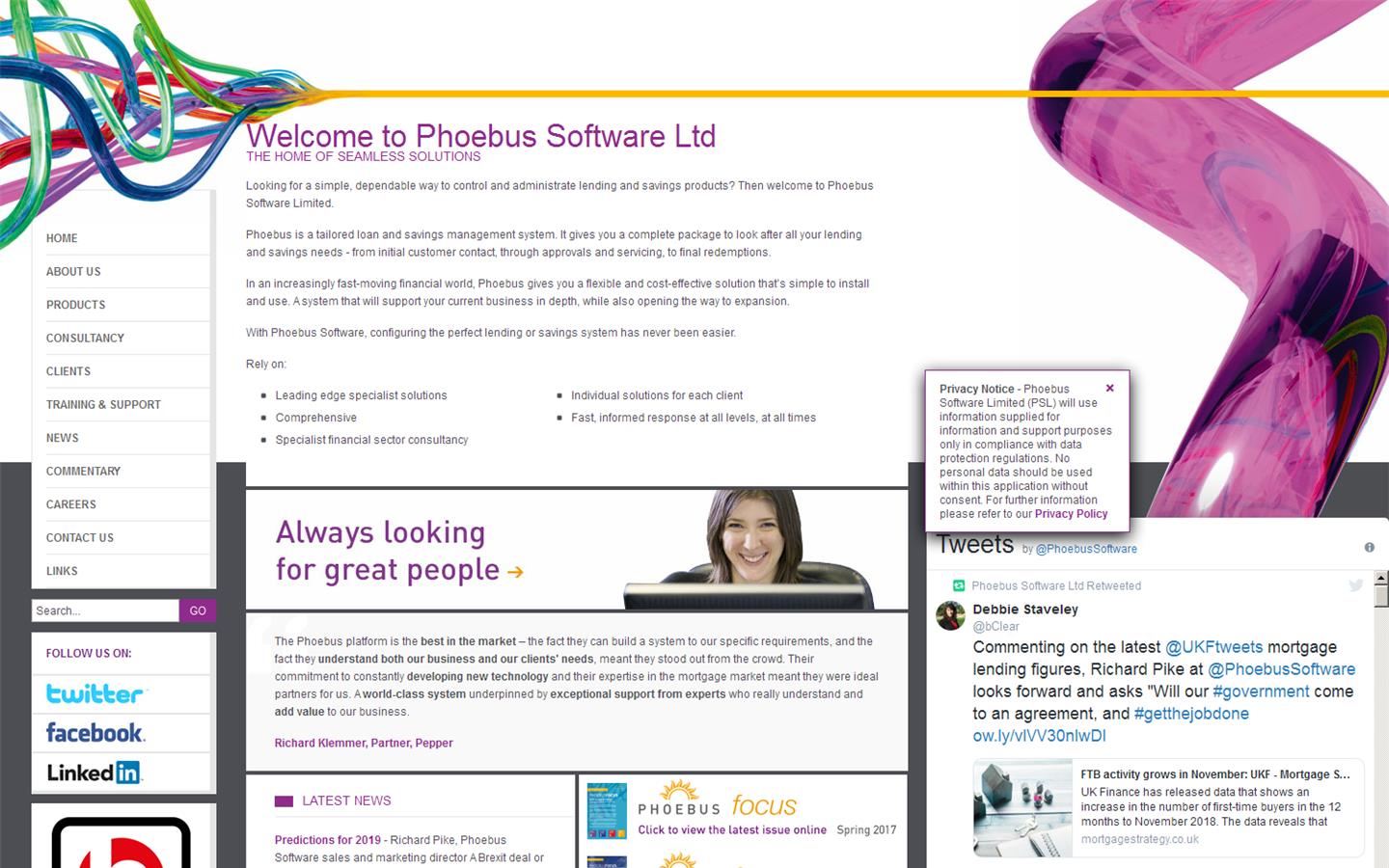 Phoebus Software Ltd Website