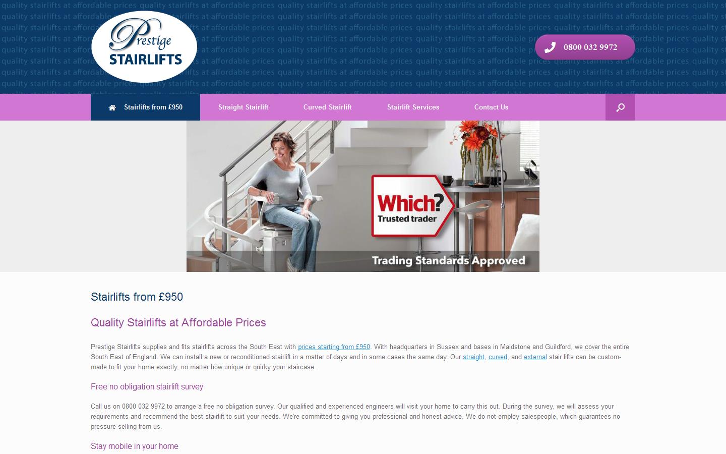 Prestige Stair Lifts Website