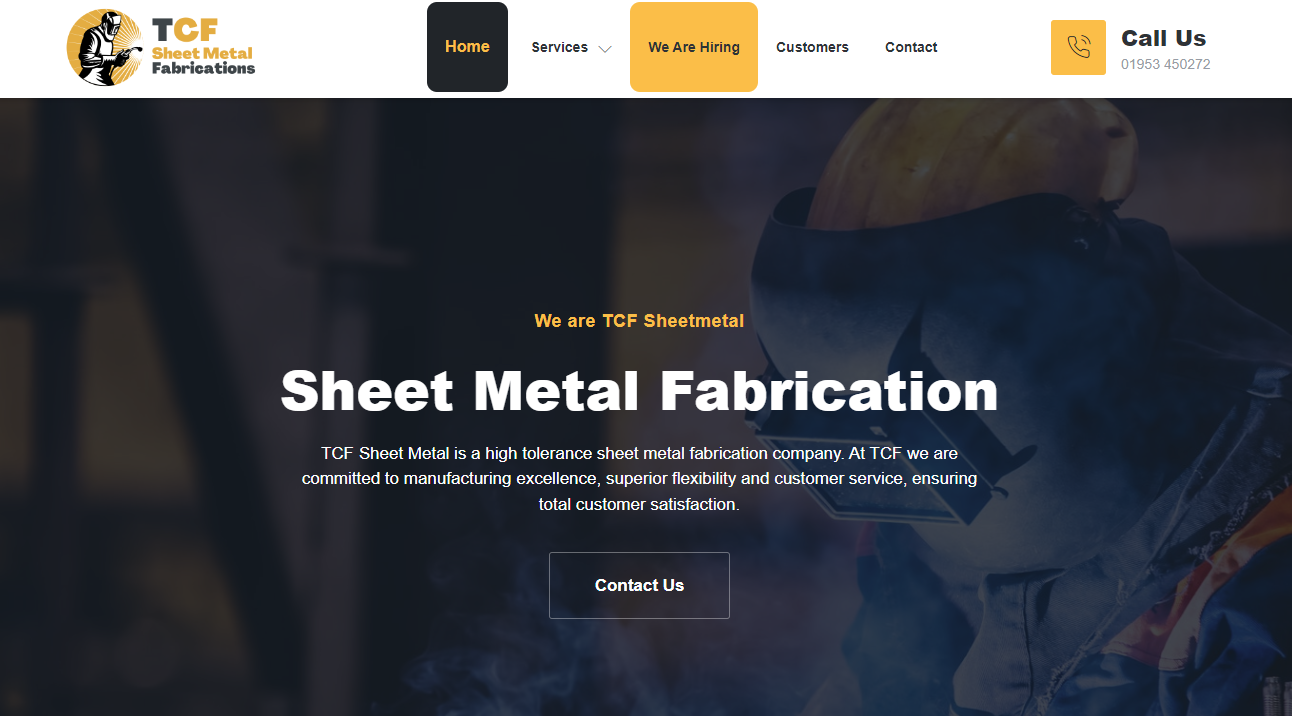 TCF Sheet Metal ltd Website