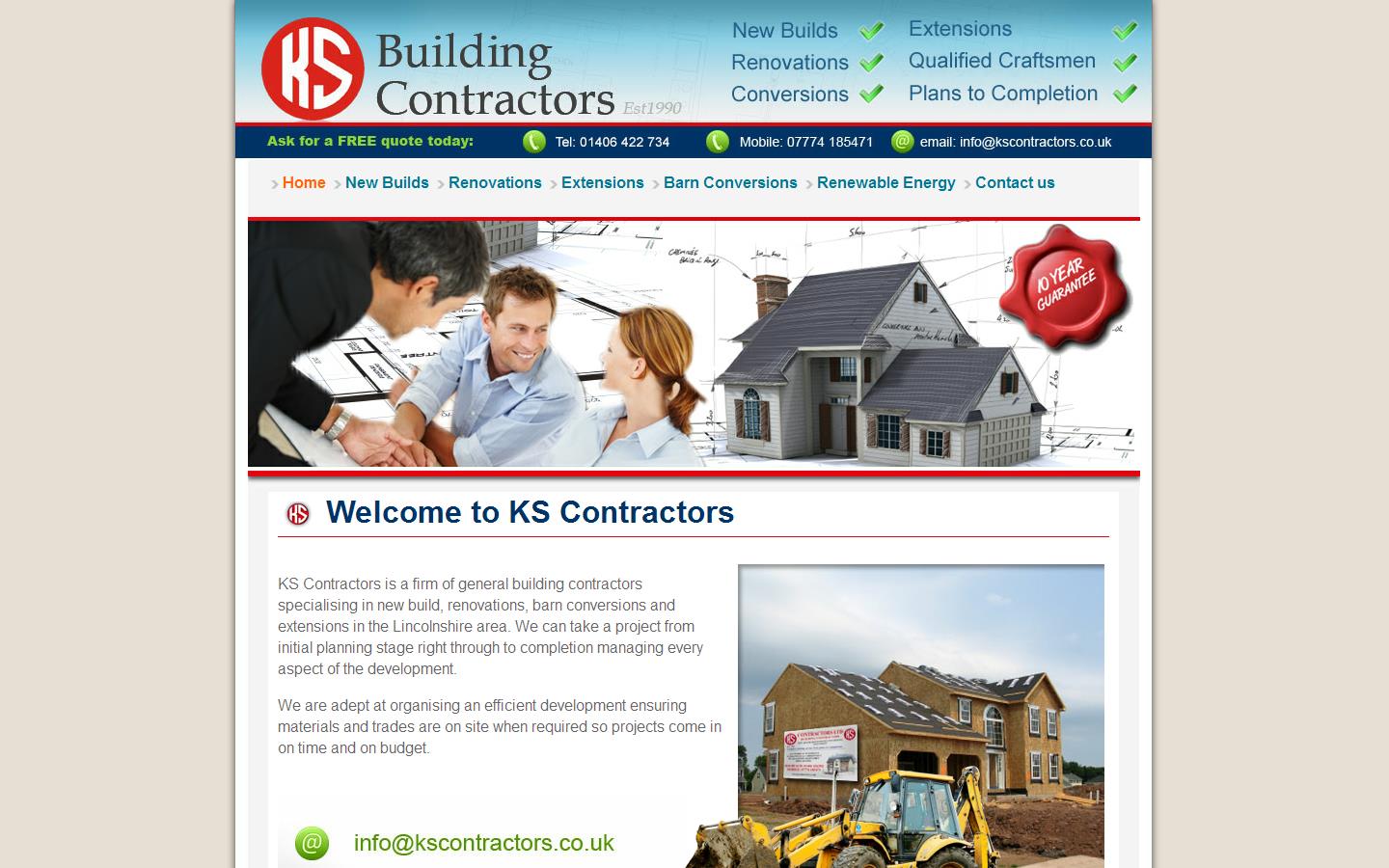 K S Building Contractors Website