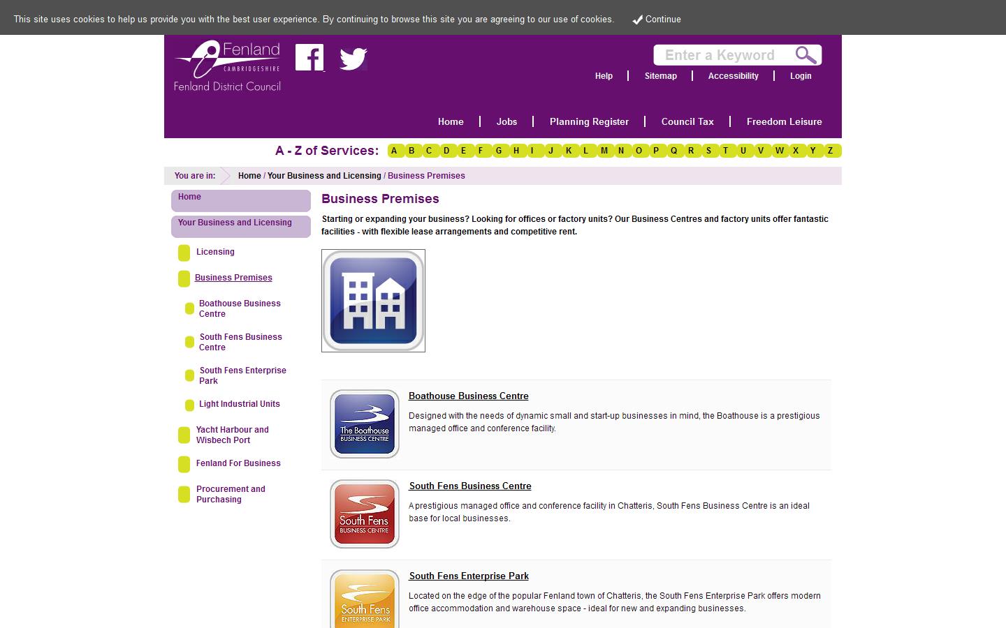 South Fens Business Centre Website