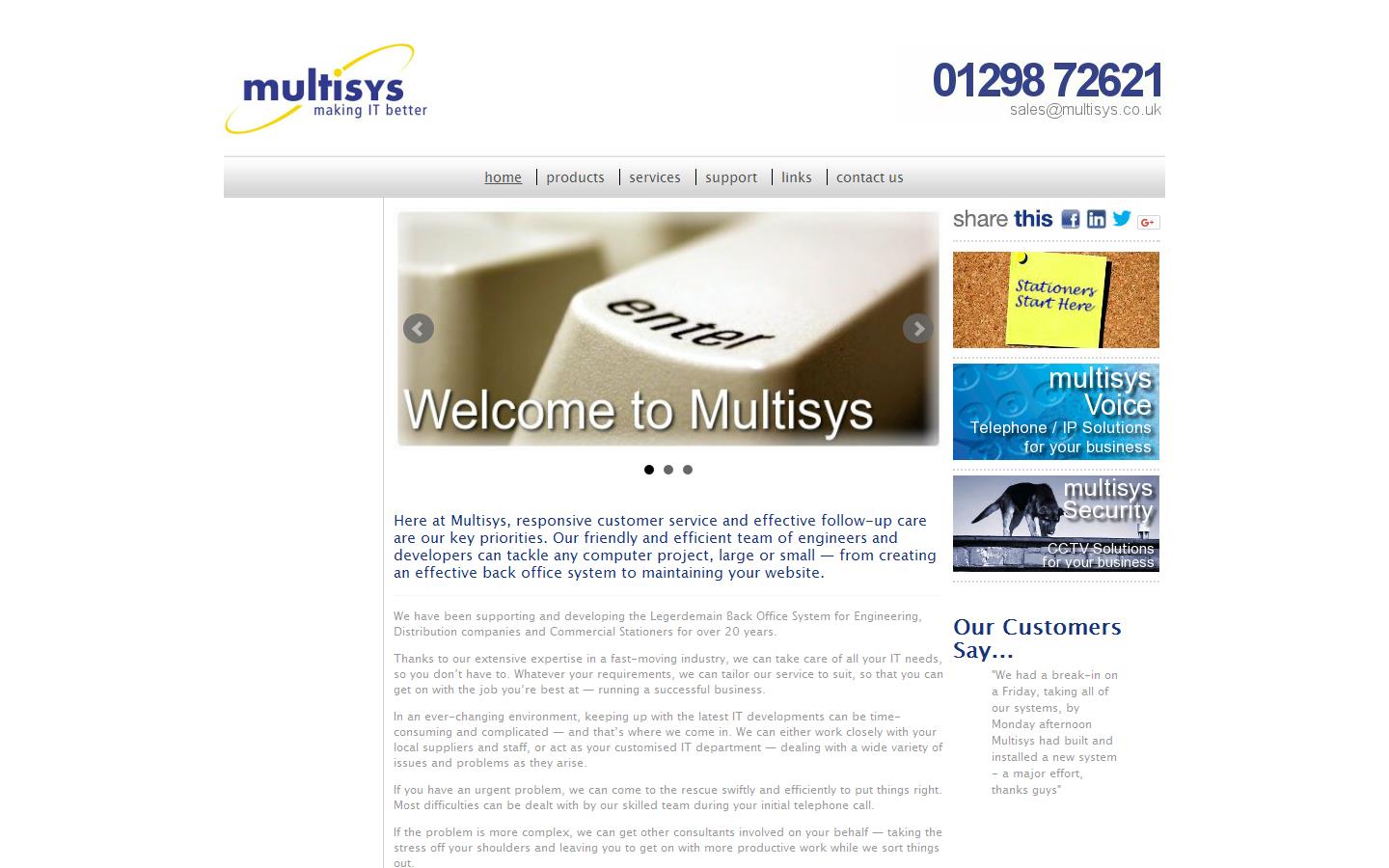 Multisys Computers Ltd Website