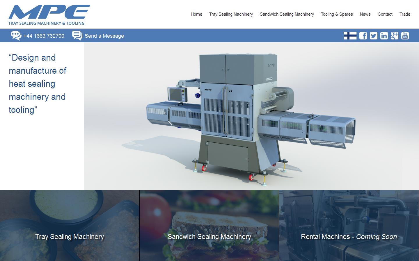 MPE Tray Sealing Machinery & Tooling Website