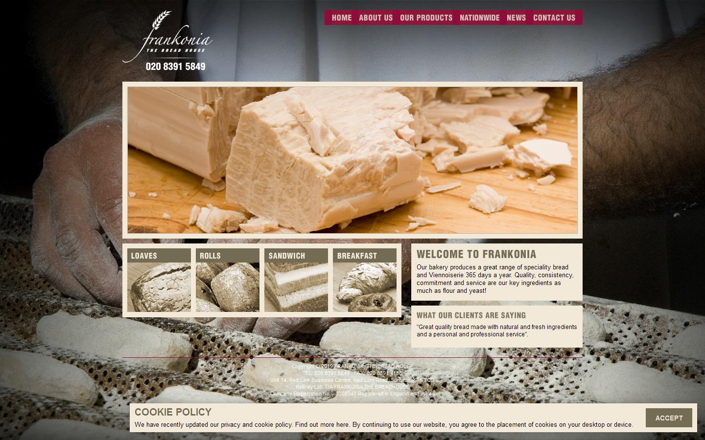 Frankonia the Bread House Website