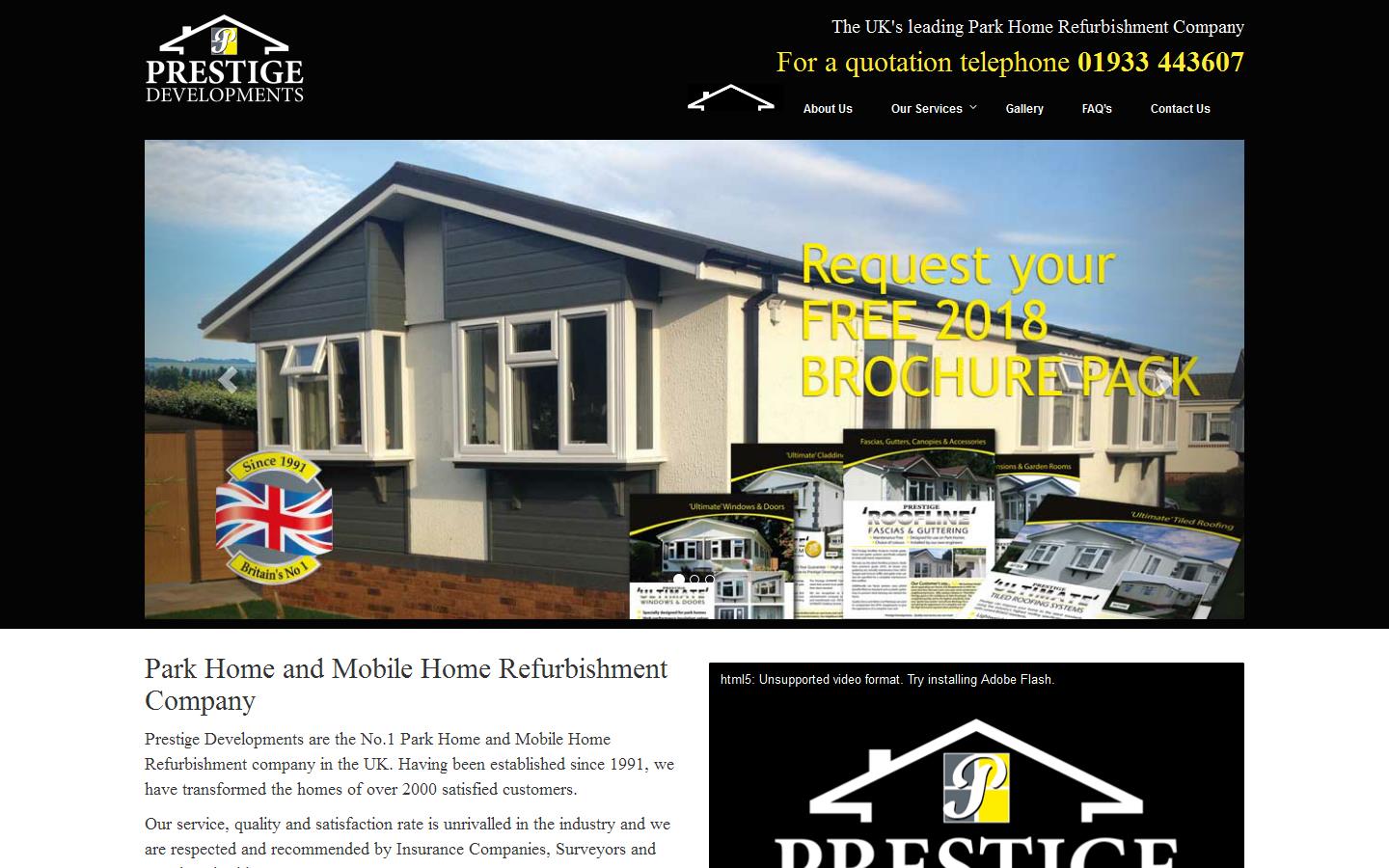 Prestige Park & Leisure Homes Ltd Website