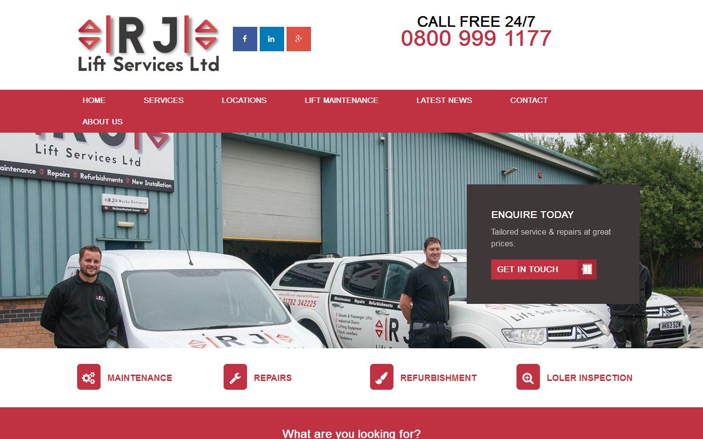 R J Lift Services Website