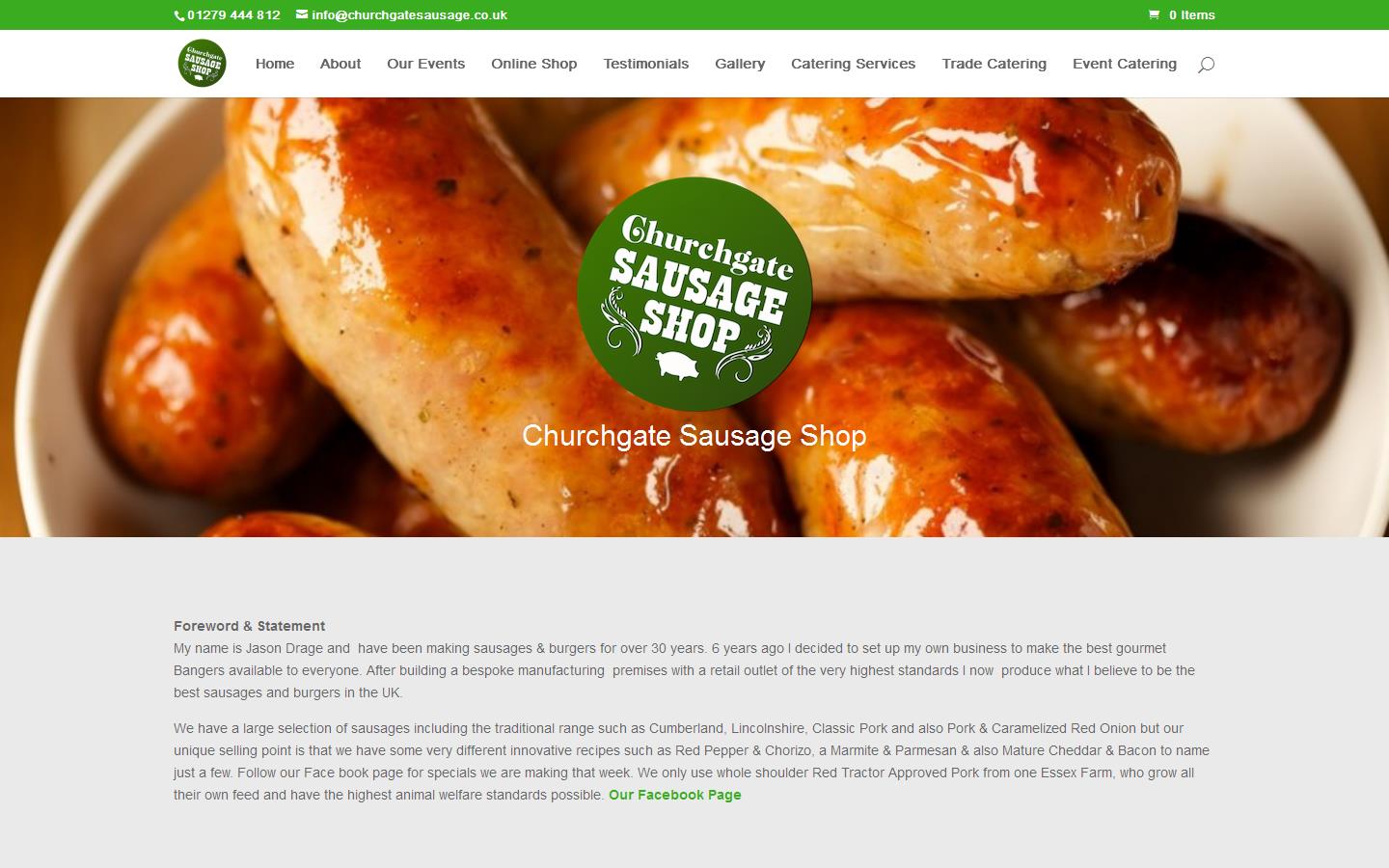 Churchgate Sausage Shop Website