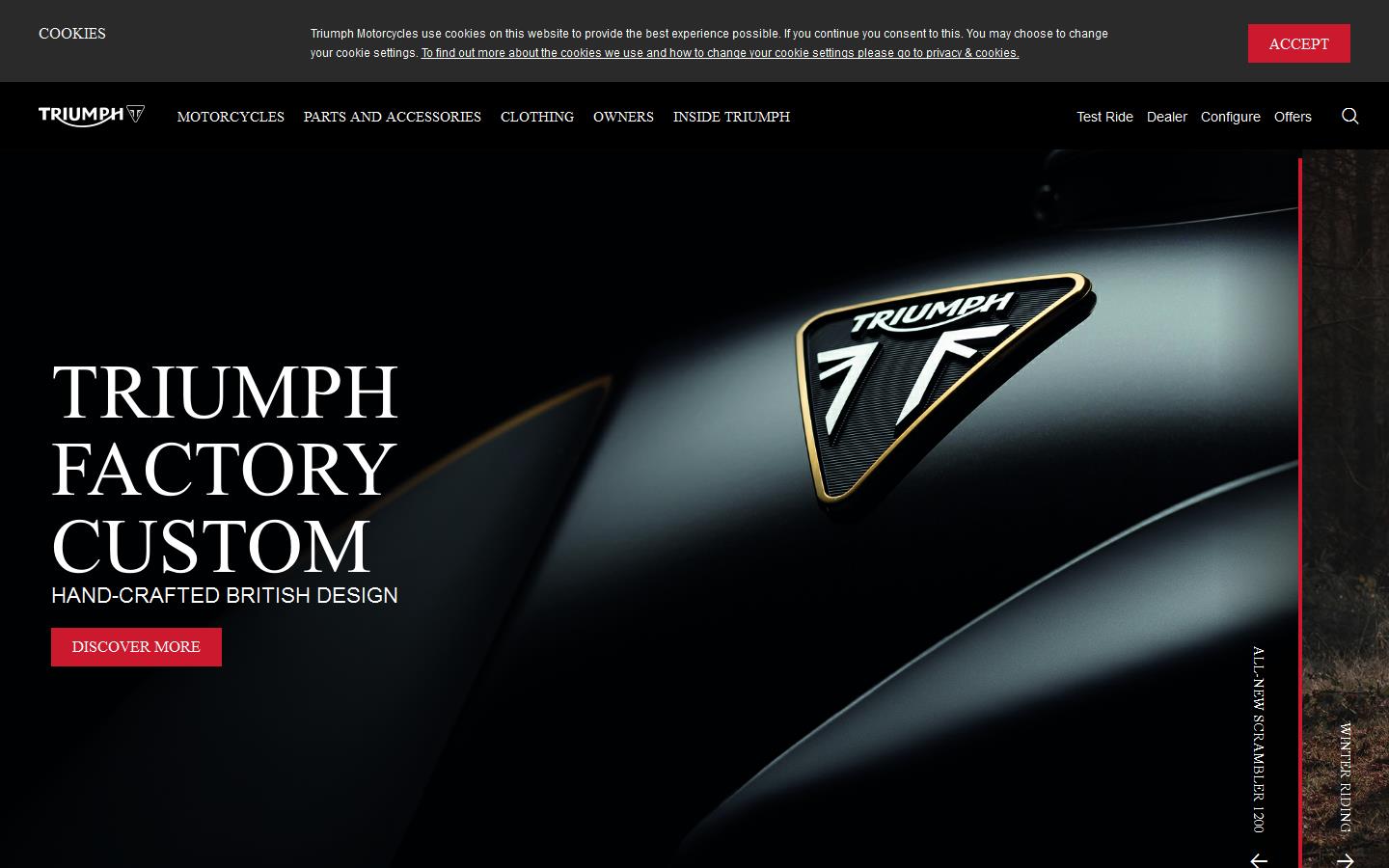 Triumph Motorcycles Ltd Website