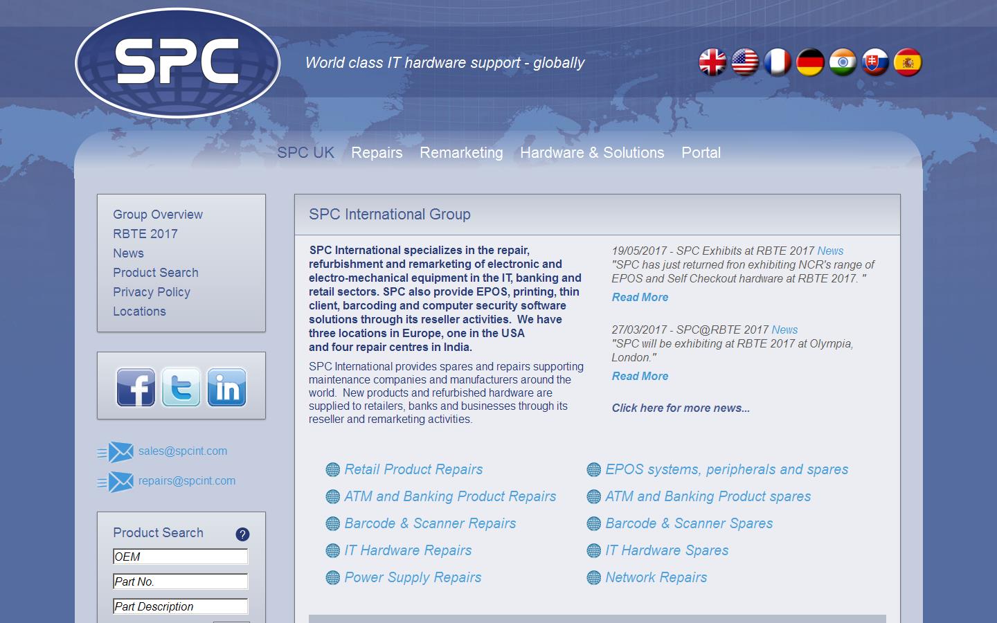 S P C International Website