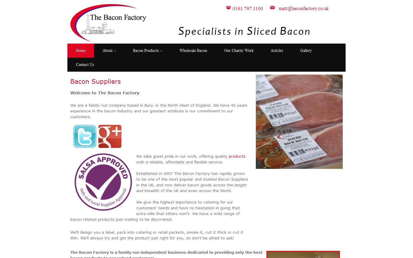 The Bacon Factory Website