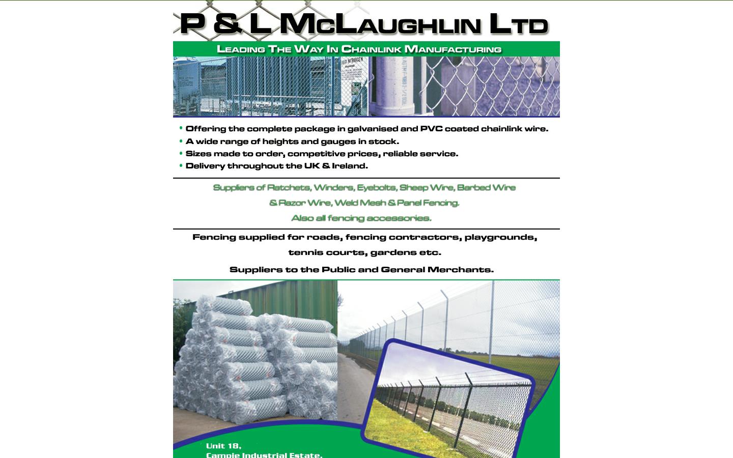 P & L McLaughlin Ltd Website