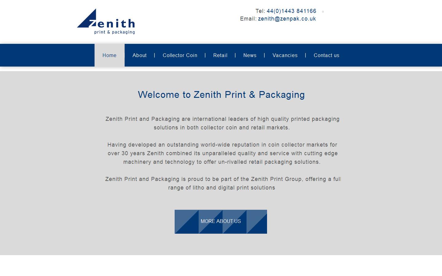 Zenith Print & Packaging Website