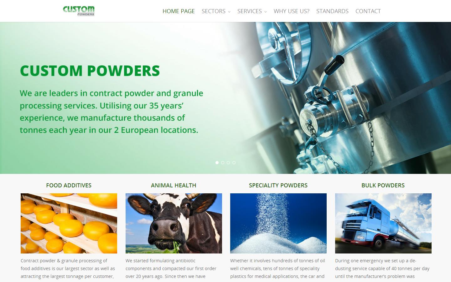 Custom Powders Website