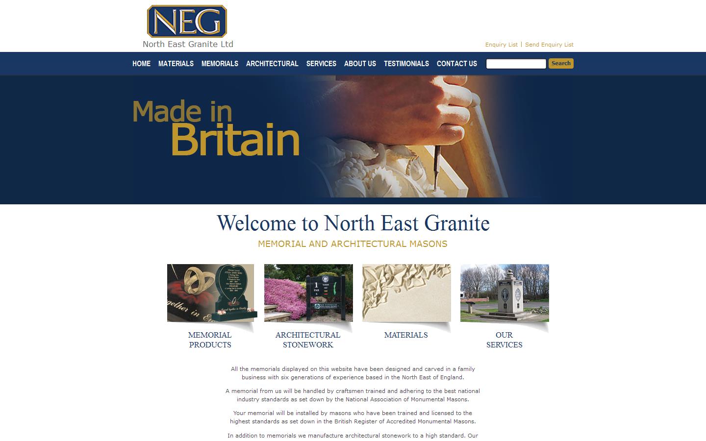 North East Granite Ltd Website