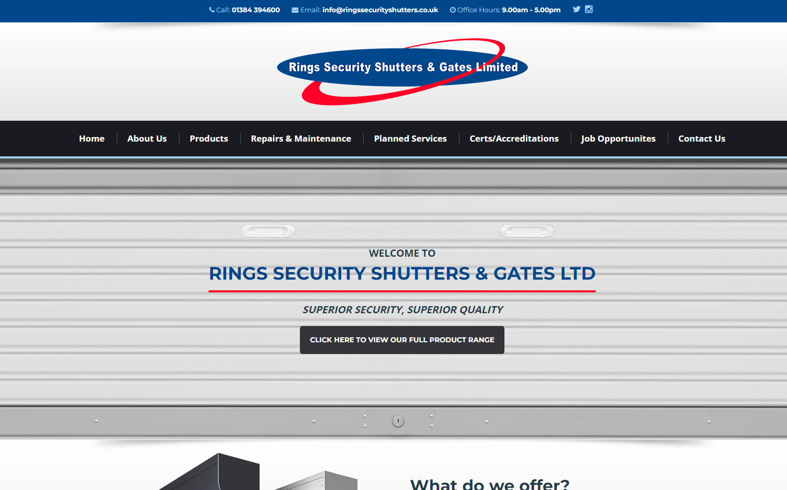 Rings Security Shutters & Gates Website